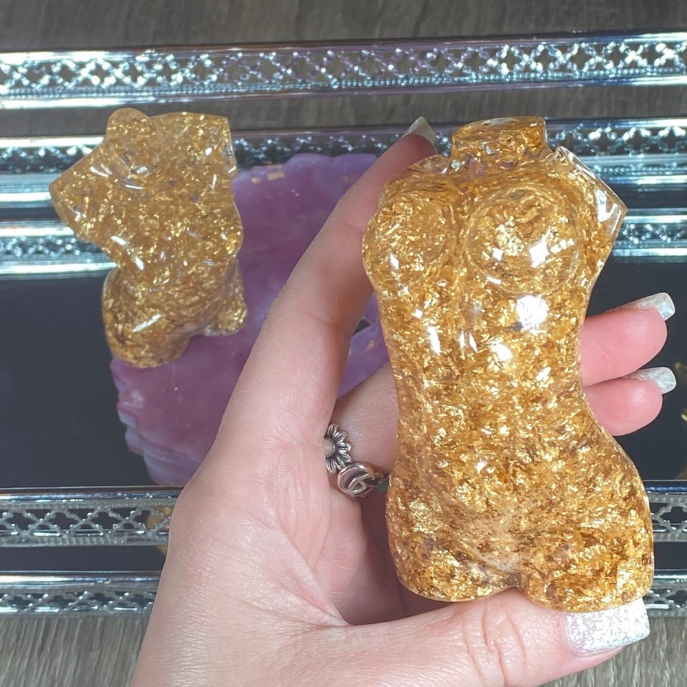 Gold Nude Woman Body Mini Statue Resin Art - Picture 12 of 16